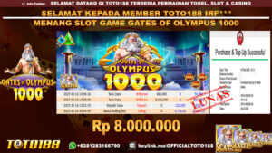 Bukti JP Kemenangan SLOT GAME GATES OF OLYMPUS 1000 16 FEB 25