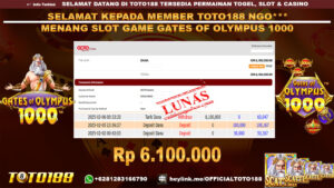 Bukti JP Kemenangan SLOT GAME GATES OF OLYMPUS 1000 06 FEB 25