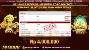 Bukti JP Kemenangan SLOT GAME MAHJONG WAYS 17 FEB 25