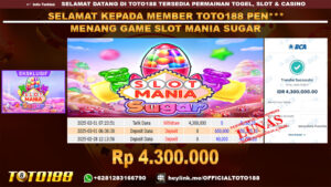 Bukti JP Kemenangan GAME SLOT MANIA SUGAR 01 MAR 25